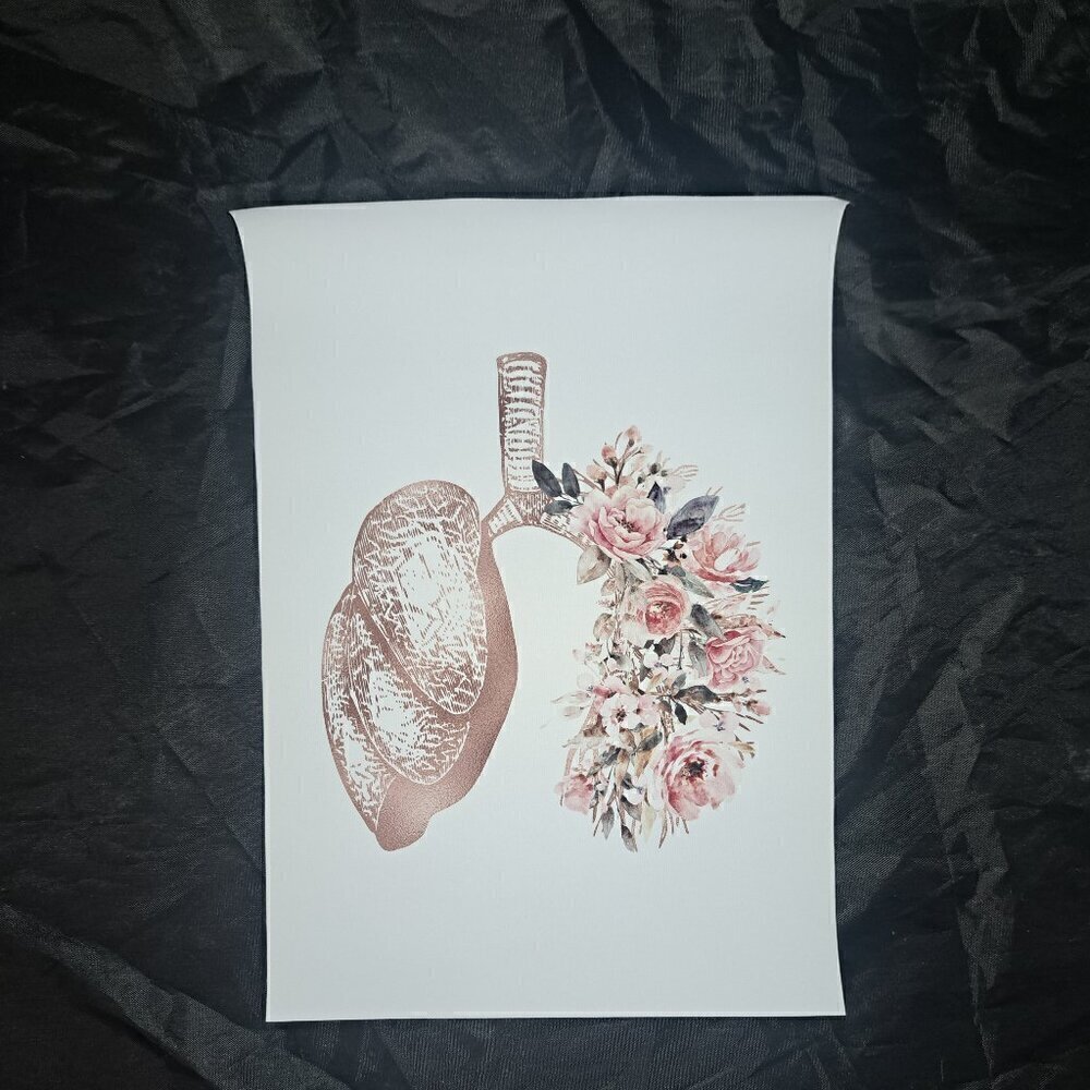 NWOT Floral Lungs Medical Canvas Picture